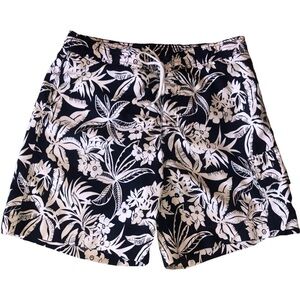 POLO BY‎ RALPH LAUREN XL Swim Trunks Blue White Floral Tropical Board Shorts